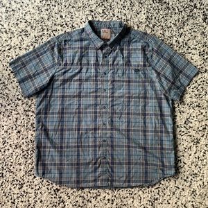 5.11 Tactical Men’s Blue Plaid Short Sleeve Snap Button Shirt Size XL
